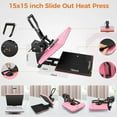thumbnail image 4 of Adnoom Heat Press 15x15 with Slide Out Design, High Pressure Pressing Machine Heating Fast and Evenly,Sublimation Printer for T-shirt,Heat Transfer Projects, Pink, 4 of 9