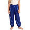 thumbnail image 5 of Ltctricy Toddler Girls Boys Sequin Pants Kids Sparkly Dance Pants Elastic Waisted Jogger Pants Fall Clothes(Blue,7-8 Years), 5 of 5