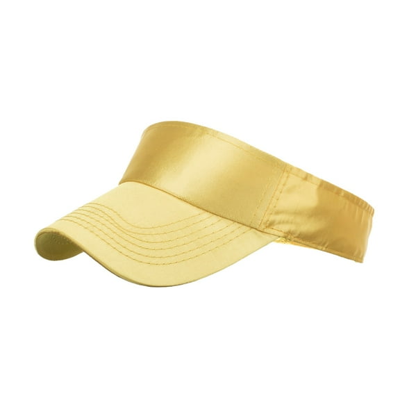 Only Moment Yellow Adjustable Visor Women's Sun Visor Sun Hat Polyester Wide Brim Uv Protection Sun Hat Summer Beach Packable Visor One Size