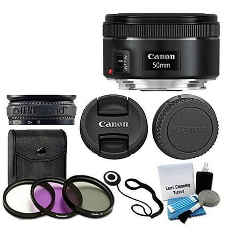 Lens Filter Canon Canon EF 50mm f/1.8 STM Lens For Canon Cameras With 3 Piece Filter Kit (UV-CPL-FLD) + Lens Cleaning Kit ()