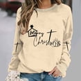 thumbnail image 4 of Wancir Christmas Sweatshirts For Women Merry Christmas Letter Graphic Printted Tops Crewneck Long Sleeve Xmas Pullover, 4 of 6