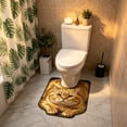 thumbnail image 6 of Gumesh Cute Cat U Shaped Bathroom Rugs Toilet Mat Cute Contour Rug Non Slip Water Absorbent Funny Bathroom Decor Washable Green Toilet Rug 20x16 Inch, 6 of 6