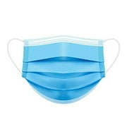 VOS Blue Disposable Face Mask – 100 Pcs, 3-Ply Mask with Effective Filtration & Protection, Breathable & Comfortable, Single Use Bulk Pack with Elastic Earloops for Outdoors, Office, Home, School