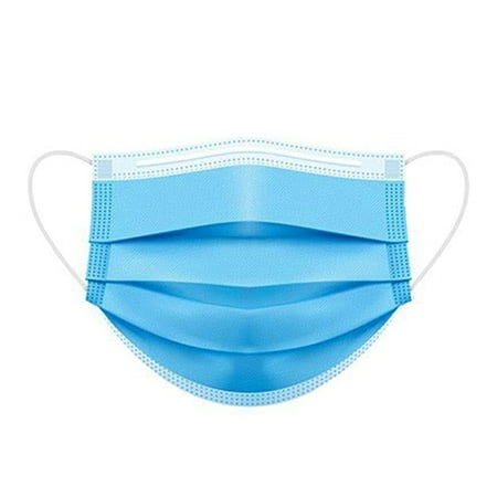 VOS Blue Disposable Face Mask – 100 Pcs, 3-Ply Mask with Effective Filtration & Protection, Breathable & Comfortable, Single Use Bulk Pack with Elastic Earloops for Outdoors, Office, Home, School