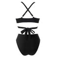 thumbnail image 6 of Maynos Women Halter Bikini High Waisted Swimsuits Cross Wrap Two Piece Strappy Bathing Suits, 6 of 8
