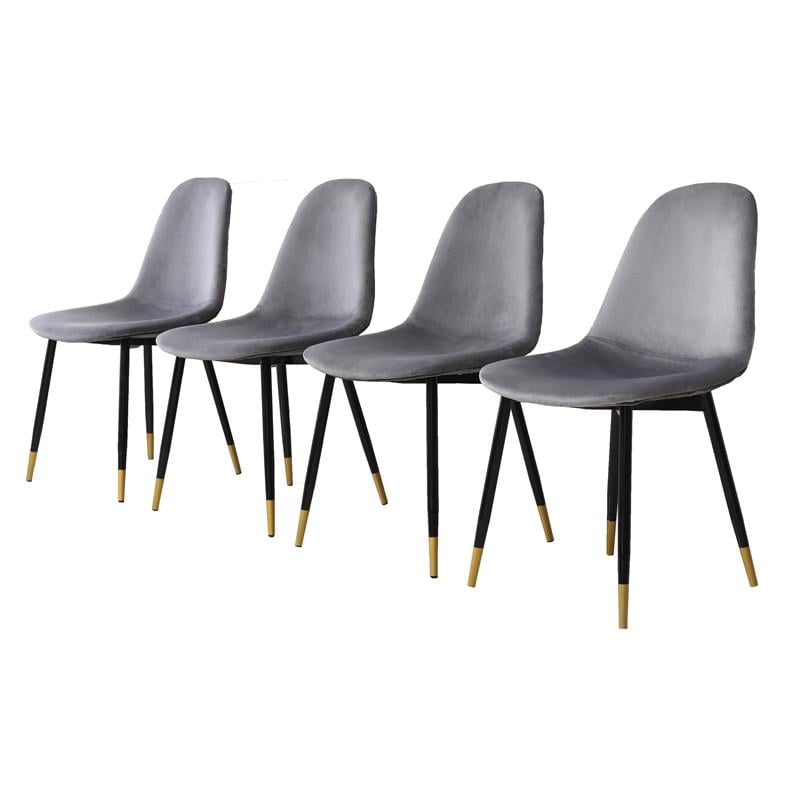 Lassan Contemporary Fabric Dining Chairs in (Set of 4) in Gray