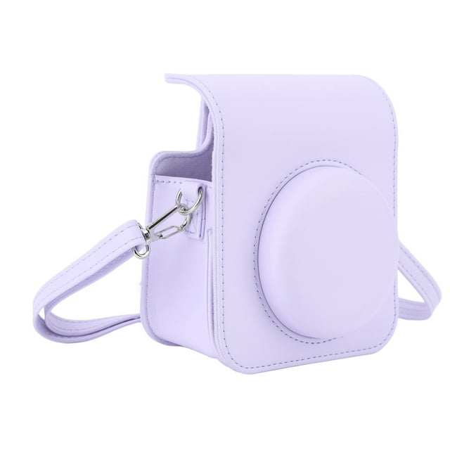 Graflsoa Fujifilm Instax Mini 12 Instant Camera Case - Retro PU Leather Protective Cover with Adjustable Detachable Shoulder Strap, Rainproof Soft Scratch-Resistant, Microfiber Lining for Dust &