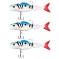 thumbnail image 2 of jinwen 3 pcs Simulation Soft Artificial Lure Bait Blue and White, 2 of 9