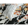 thumbnail image 4 of Ambesonne Deer Quilted Bedspread Set 3 Pcs, Trees Foliage Wilderness, Queen Size, Orange Green and White, 4 of 5