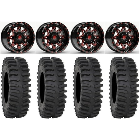 Fuel Lethal Red 14 Wheels 27 XT400 Tires Polaris RZR XP 1000 / PRO XP / Ranger XP 900/1000