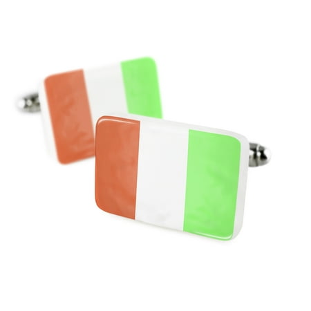 Cufflinks Ivory Coast Flag Porcelain Ceramic NEONBLOND