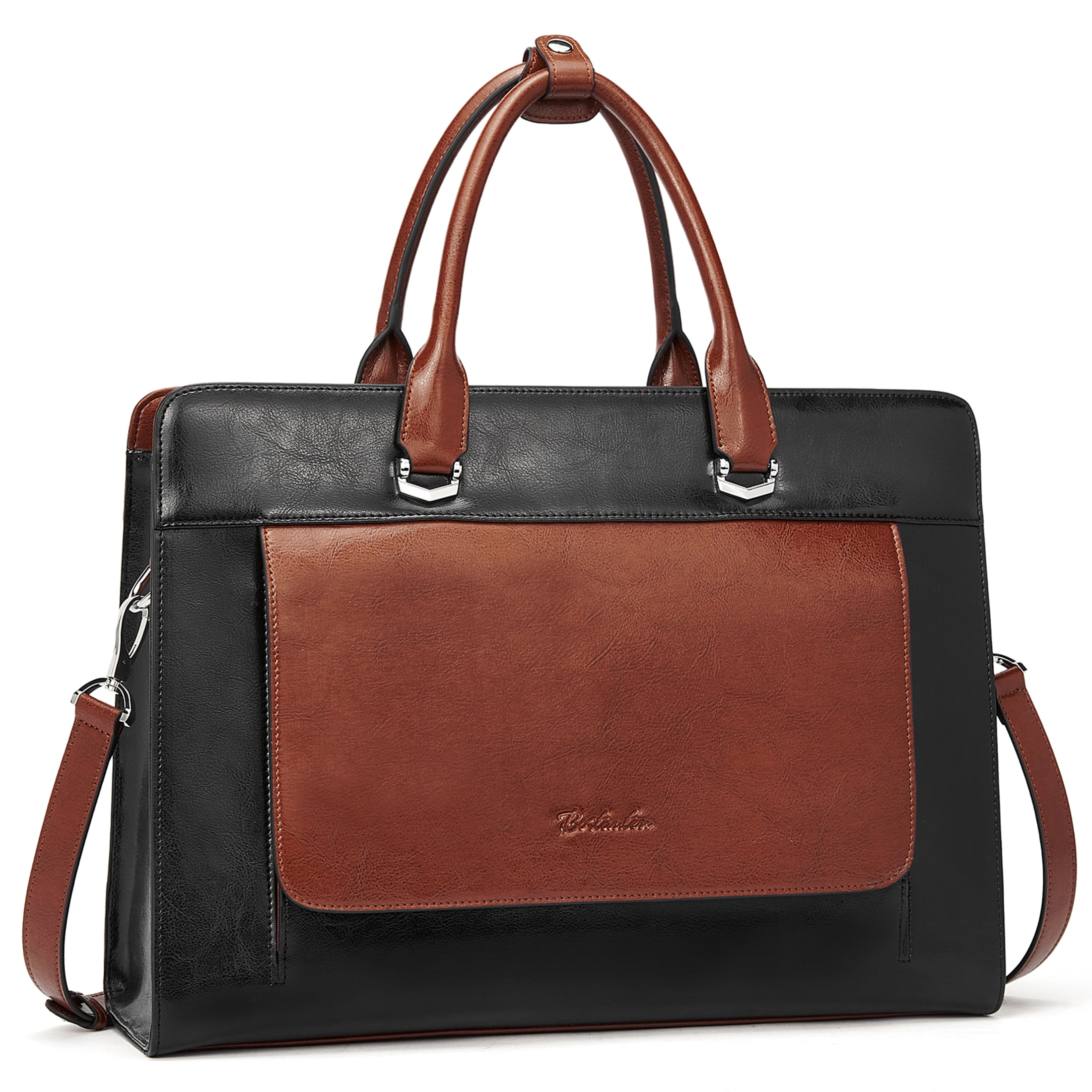 BOSTANTEN Briefcase for Women 15.6 Inch Laptop Leather Slim Business Messenger  Bag Shoulder Tote Handbags