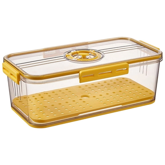 Yellow Fruit and Vegetable Storage Box 32*17, Bread Box for Kitchen Countertop Airtight Loaf Bread Storage Container Time Recording Bread with Lid Bread Holder for Homemade
