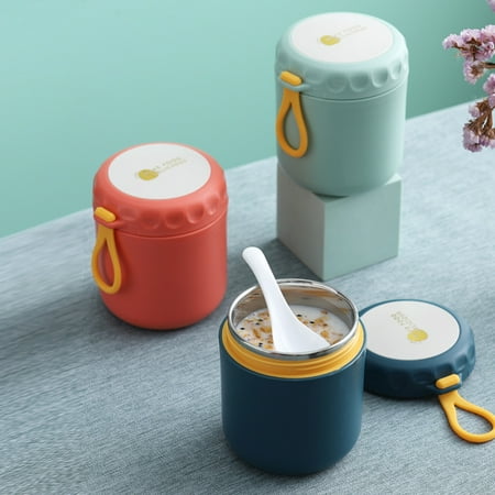 

Iaukyu 400ML Food Flasks Vibrant Color Leakage-resistant Fine Workmanship Student Lunch Food Jar for Kindergarten