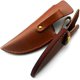 thumbnail image 4 of RV Funda para cuchillo de hoja fija, funda de cuero, soporte para cuchillo con trabilla para cinturón, funda táctica para caza, 4 of 5
