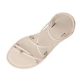 thumbnail image 2 of PiGOGI Women Plus Size Multi Cross Knotted Strap Flat Sandals Elastic Ankle Boho Summer Comfort Beige, 2 of 8