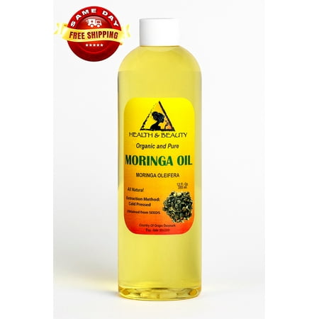Moringa Oil Unrefined Organic Virgin Carrier Cold Pressed Natural Fresh 100% Pure 12 oz