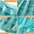 thumbnail image 3 of Zunfeo Women's Skirts Trendy Tutu Tulle Long Skirt Elastic Waist Layered Mesh Cake Tiered Skirt Fashion A-line Party Prom Princess Skirts- Light Blue Size L, 3 of 3