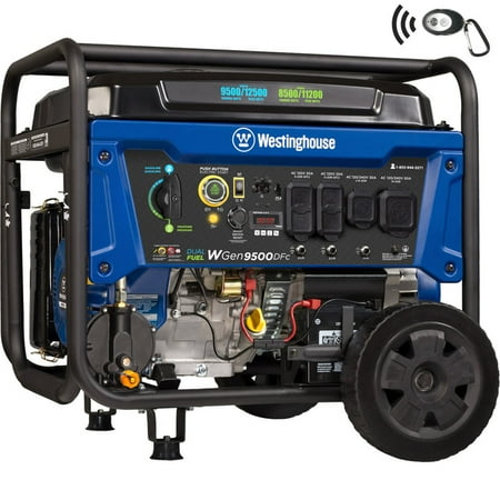 Westinghouse 12,500 Peak Watt Dual Fuel Portable Generator, Gas/Propane, Transfer Switch Ready, CO Sensor