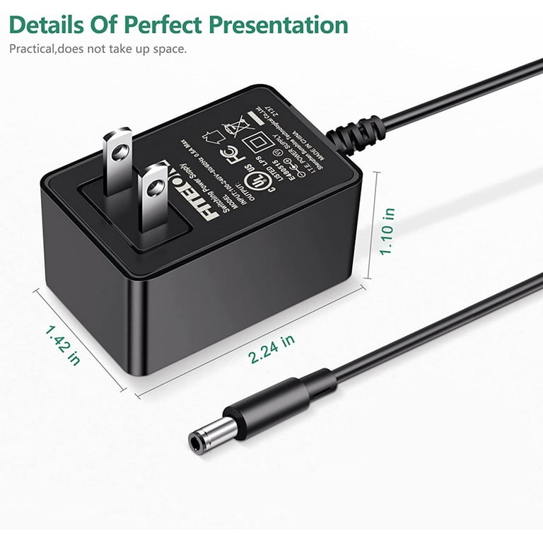 FITE ON 6V AC Power Adapter Compatible With Nordictrack 800 E7 SV GX4.0 GX2.0 E5.5 ASR 630 700 990 E5.7 Elliptical A.c.t. Pro Audiostrider Treadmill