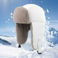 thumbnail image 2 of dmqupv Kids Hat Winter Trapper Hat With Ear For Toddlers Kids Warm Fleece Lined Winter Earflap Hat For Boys Girls White,Size for 8-10 Years, 2 of 9