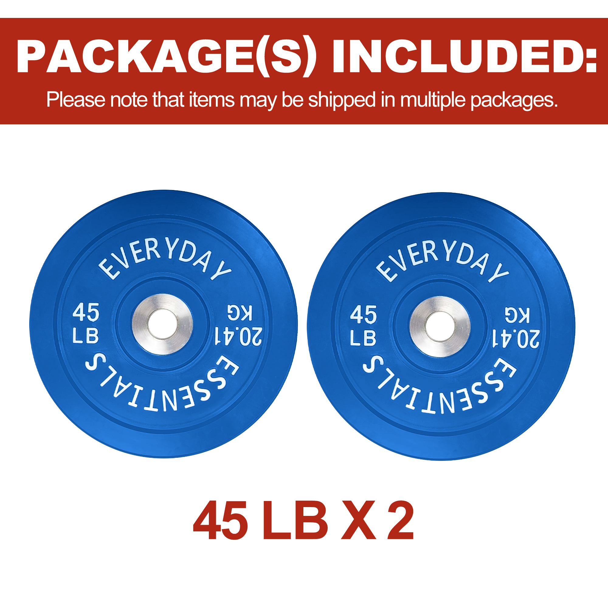 FlexWave 2-Inch Olympic Bumper Weight Plate，with Steel Hub, Multicolored, Multiple Sizes，Single & Pair, for Strength Training & Home Gym