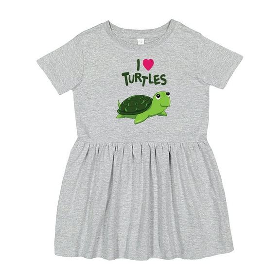 Inktastic I Love Turtles Girls Toddler Dress