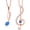 Fancy Blue Zirconia, variant on 18K Rose Gold Plated Silver Black Onyx Treble Clef and Eighth Note 2 Pcs Music Pendant Necklace Jewelry Set for Women By Keren Hanan (0.85 Cttw, December Birthstone, Oval 6X4MM, Round 3MM)