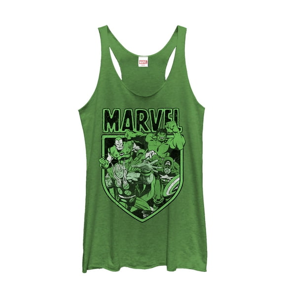 Women's Marvel Avengers Shield  Racerback Tank Top Envy Green X Small