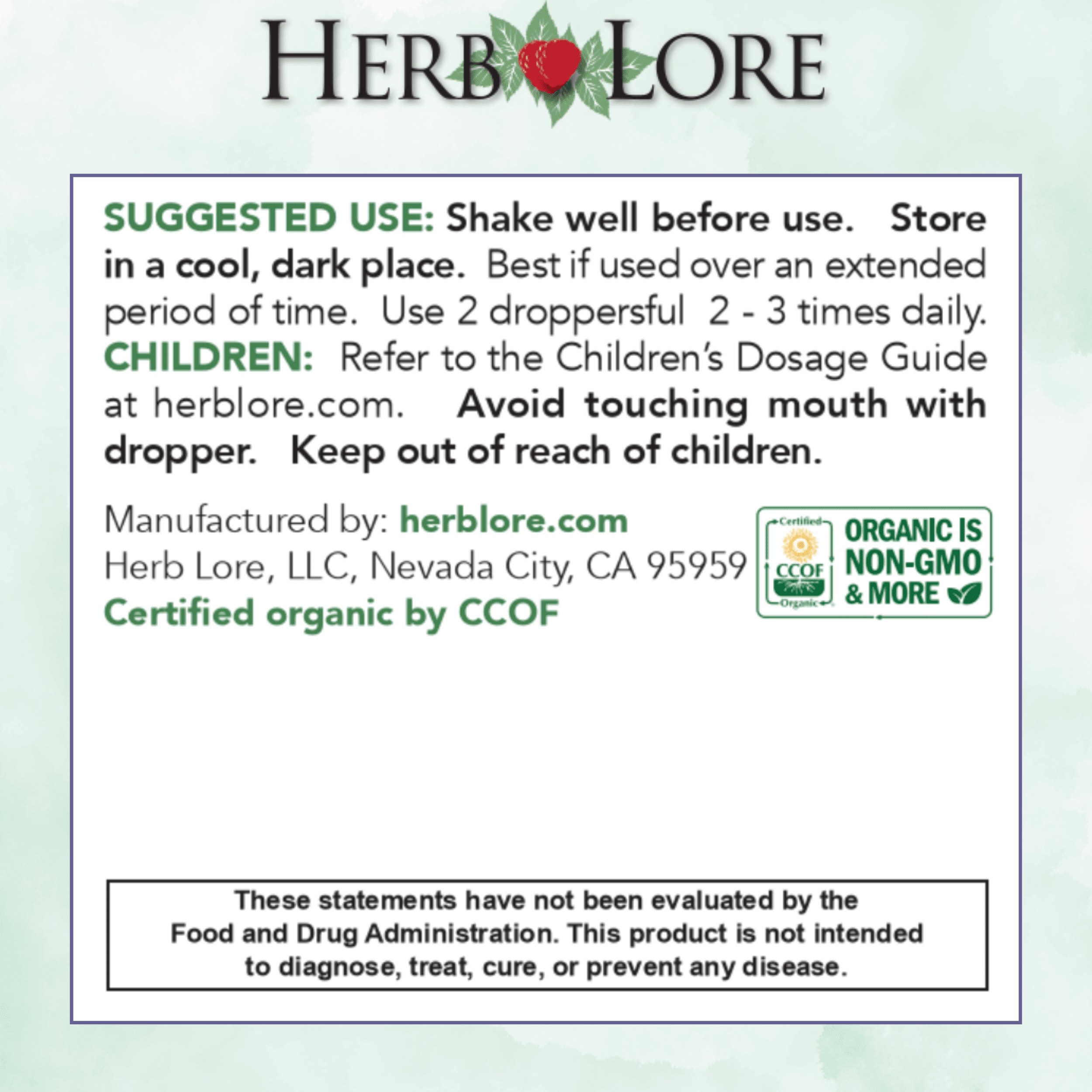 Herb Lore Organic Liquid Iron Tonic Tincture – Non-Constipating Iron Drops for Toddlers, Kids, and Women (4 fl oz)