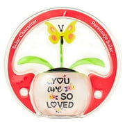 Way to Celebrate You Are so Loved Solar Butterfly Mother's Day Gift, 4.5 in Yellow Plastic Desk Décor