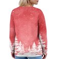 thumbnail image 4 of Women's Fashion Long Sleeve Christmas Snowman Snowflake Print Jacket Cardigan for Holiday Party and Casual Daily Wear,Pink,S, 4 of 7