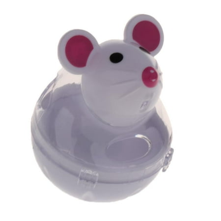 Tumbler Feeder Toy Mouse Shape Treat Dispenser Toy White