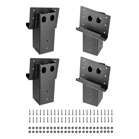 VEVOR Deer Blind Brackets, Outdoor 3.6x3.6 Platform Bracket, Fit 3.5x3.5 In / 88.9x88.9 mm Lumber, 2204lbs/1000kg Capacity Steel Elevator Brackets for Deer Stand, Hunting Blinds, Shooting Shack