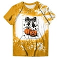thumbnail image 6 of Women Graphic Tees Cartoon Printed Round Neck Short Sleeve T Shirt Halloween T Shirt Tops, 6 of 6