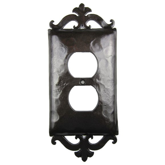 Plaque de Commutation Duplex Simple en Fer Forgé Espagnol EPH21 (Bronze)