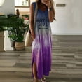 thumbnail image 2 of Ichuanyi Woman Dress Women Casual Tie-dye Print Sleeveless Dress V-neck Pocket Long Dress, 2 of 7