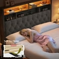 thumbnail image 3 of EnHomee Queen Bed Frame with 4 Storage Drawers Upholstered Platform Bed Frame with Headboard and Storage & Charge Station & LED Lights, 3 of 9