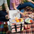 thumbnail image 5 of FORMRS Insulated Cooler Bag 24 Cans Capacity Soft Leakproof Lunch Box with Side Pockets, Striped Crab, 5 of 7