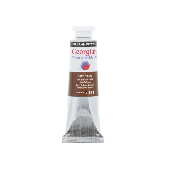 Daler-Rowney Georgian Water Mixable Oil, 37ml Tube, Burnt Sienna