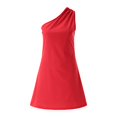 thumbnail image 4 of Women's Casual Tennis Dress Modern Spring/Summer Minimalist Shoulder Sleeveless Dress for Everyday Wear Red XXL, 4 of 7