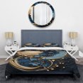 thumbnail image 3 of Designart "Liquid Ink VORTEX V" Abstract Bedding Covert Set - Abstract Spirals Teal Modern Bed Set With 2 Shams, 3 of 6
