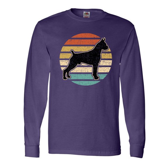 Inktastic Boxer Dog Vintage Silhouette Long Sleeve T-Shirt