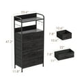 thumbnail image 2 of Jojoka 5-Drawers Dresser for Bedroom, Chests of Drawers with Hooks, Wood Table Top, Sturdy Metal Frame, Fabric Storage Organizer Cabinet for kitchen, Living Room, Hallway, Entryway, Rustic Black, 2 of 13