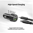 thumbnail image 4 of Compatible for Blu View 2 B131DL B130DL 18W Car Charger PD + 2.4A USB with 4ft C to C cable, 4 of 6
