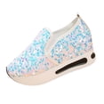 thumbnail image 3 of Womens Shoes Rhinestone Comfortable Platform Slip on Shoes Fashion Flat Hidden High Heels Non-Slip Sneakers, 3 of 5
