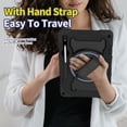 thumbnail image 2 of 3in1 Rotating Stand Case for Samsung Galaxy Tab S9+ 12.4 inch SM-X810 with Hand/Shoulder Strap, Shockproof Rugged, Black, 2 of 7