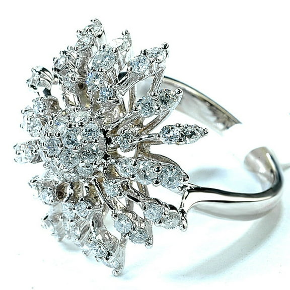 Dazzlingrock Collection 1.75 Carat (ctw) 14k Round Diamond Ladies Cocktail Ring, White Gold, Size 8