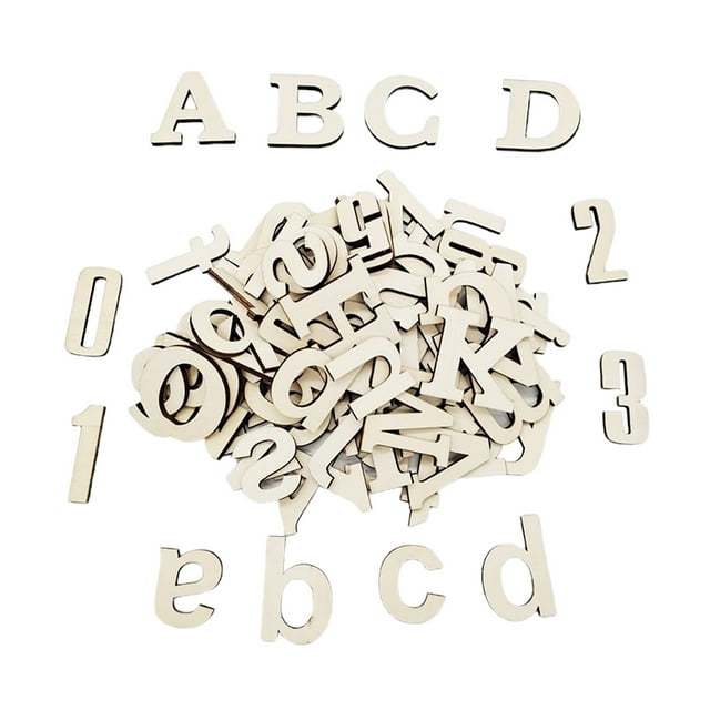 124 Pieces Wooden Letters Full Alphabet Home Decor Name Crafts Party Hanging
