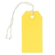 JAM PAPER Gift Tags with String, Small, 3 1/4 x 1 5/8, Yellow, 100/pack (91931055B)